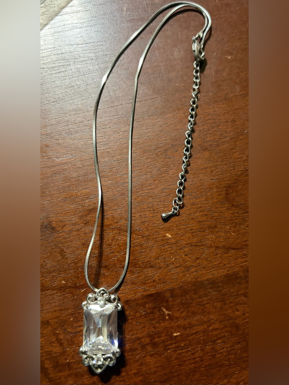 Clear Crystal Pendant Necklace